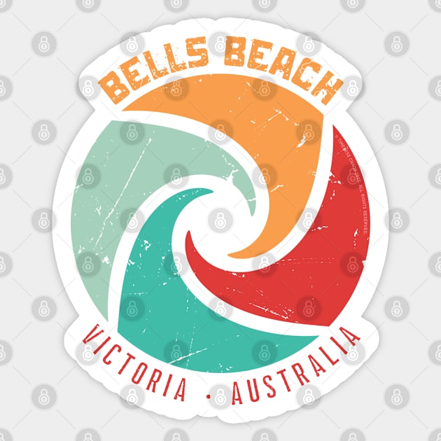 Bells Beach Victoria Australia Sticker by Timeless Chaos